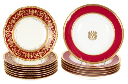 Gold Encrusted Dinnerware Incl. Coalport, Minton