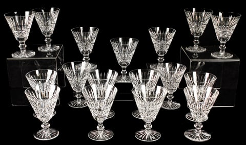 Seventeen Waterford Crystal Tramore Water Goblets