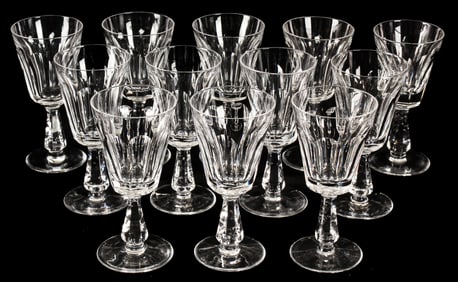 Twelve Waterford Crystal Glencree Claret Wine Glasses