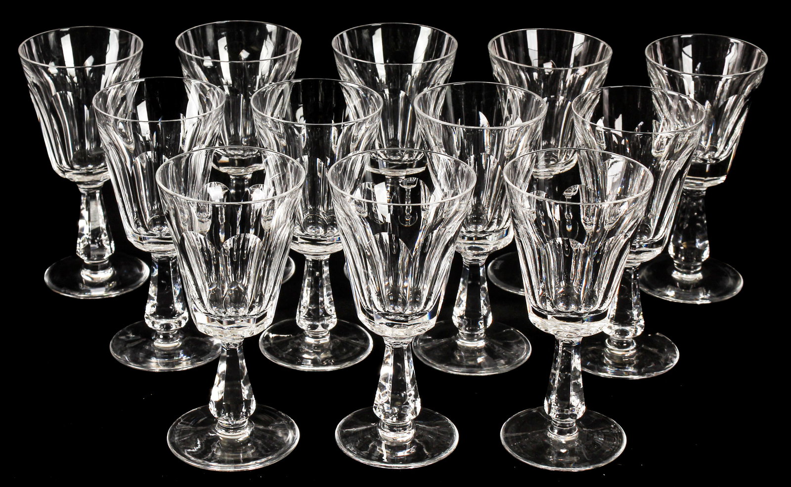 Twelve Waterford Crystal Glencree Claret Wine Glasses: Description: A group of twelve cut claret wine stems in the Glencree pattern. Markings & Inscriptions: Marked Date: Late 20th centuryMaker: Waterford Dimensions: 6" H.Provenance: From a Devon, Pennsyl