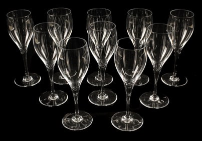 A Group of Ten Baccarat Water Goblets, St. Remy Pattern