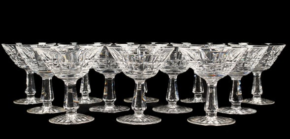 Twelve Waterford Crystal Kylemore Champagne Coupes