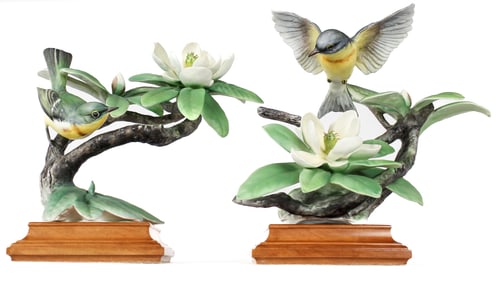 Dorothy Doughty Royal Worcester Porcelain Parula Warbler Male & Female Figurines