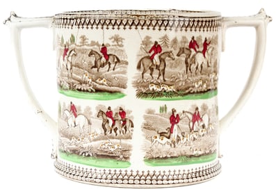 Large English Fox Hunt Transfer Printed Loving Cup