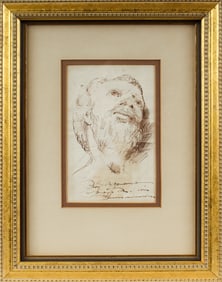 Continental School 18th Century Portrait Drawing