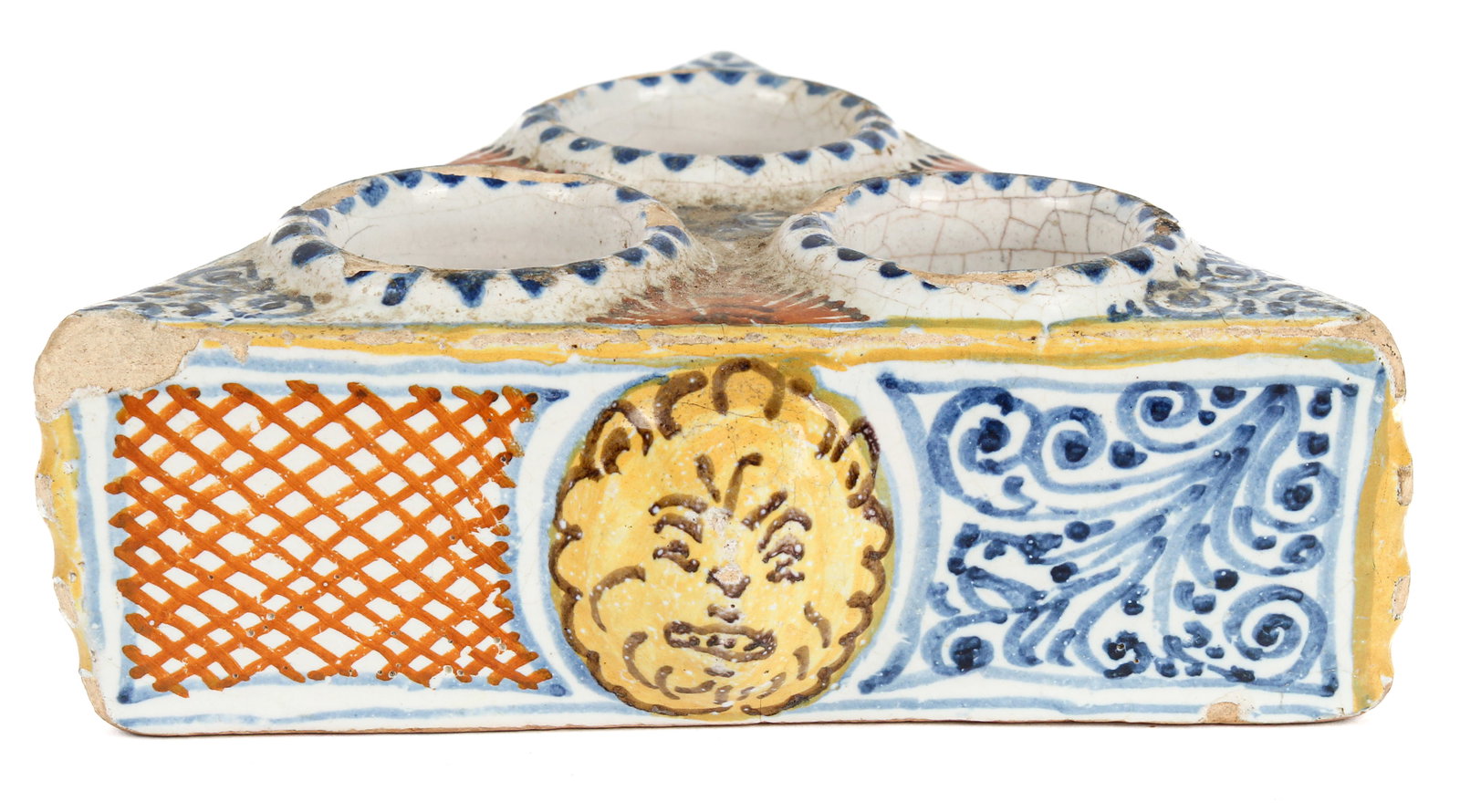 18th Century Spanish Talavera Pottery Inkwell (1 of 4)