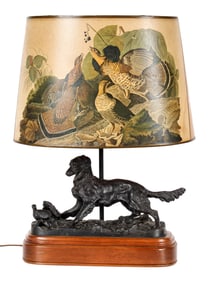 Spaniel Hunting Dog Lamp After Pierre Jules Mene