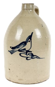 Two Gallon Flemington NJ Stoneware Jug Attr. to Fulper Pottery C.1890