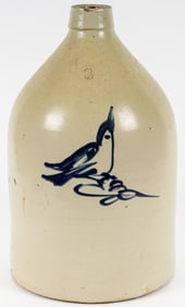 Three Gallon Flemington NJ Stoneware Jug Attr. to Fulper Pottery C.1890