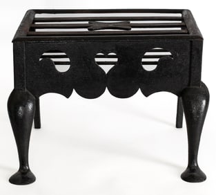Early 19th C. Wrought Iron Footman, Heart Motif
