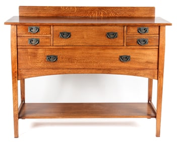 Gustav Stickley Harvey Ellis Oak Sideboard #800