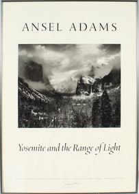 Ansel Adams Signed Poster, Yosemite Valley Storm