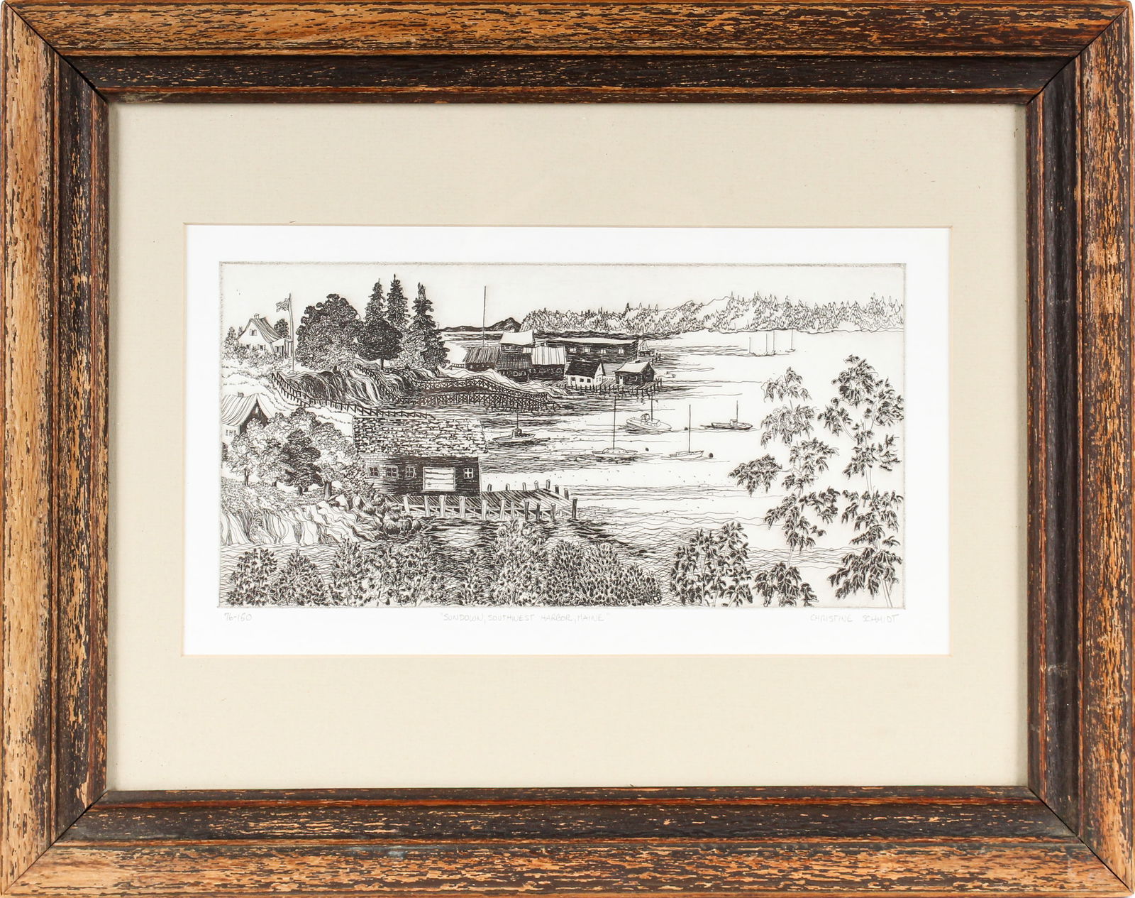 Christine Schmidt, Six Maritime Etchings, Maine, Beal's Wharf Etc. (1 of 19)