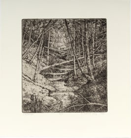 Gillian Pederson-Krag (American, B. 1938) Landscape, Signed Etching