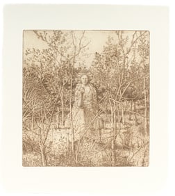 Gillian Pederson-Krag (American, B. 1938) Statue of Persephone, Signed Etching
