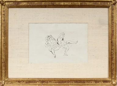 Jules Pascin (Bulgarian, 1885-1930) Untitled, Figural Ink Drawing on Paper