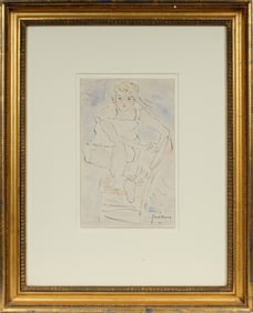 Jules Pascin (Bulgarian, 1885-1930) Untitled, Figural Watercolor on Paper