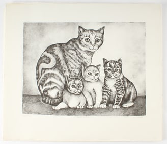 Christine McGinnis (American, 1937-2019) 44 Signed Cat and Kitttens Etchings