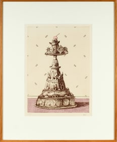 Peter Paone (American, B. 1936) Penn's Cake, Hand-Colored Etching