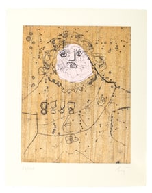 Enrico Baj (Italian, 1924-2003) General with a Mildewed Head, Signed Etching