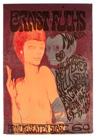 Ernst Fuchs (Austrian, 1930-2015) Lithographic Exhibition Poster from Galerie Wolfgang Ketterer