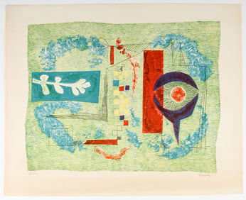 John Muench (American, 1914-1992) Mid Century Abstract Lithograph