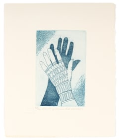 Germaine Arnaktauyok (Inuit, B. 1946) Etching on Paper, 'Beauty of Hands'