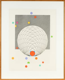 Edna Wright Andrade (American, 1917-2008) Celebrate the Phillies, Hand-Colored Etching and Chine