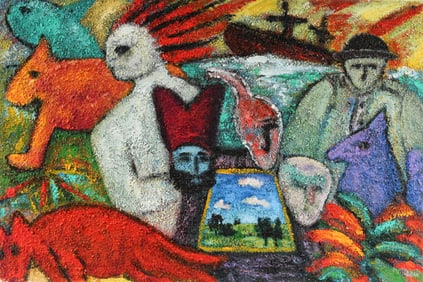 Florence Putterman (American, 1927-2021) Cast of Characters for War and Peace IV, Acrylic, Shells
