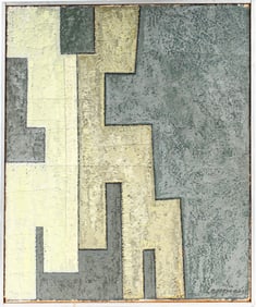 Jean Leppien (German/French, 1910- 1991) Abstract Oil on Canvas Painting