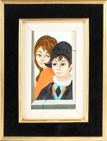 Jean Pierre Serrier (French, 1934-1989) Portrait of a Boy & Girl