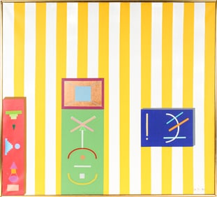 Mid Century Geometric Abstract Painting