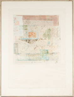 Myron Melnick (American, B. 1953) Mixed Media Painting: Description: A large abstract mixed media work on paper titled "Toy Boat XVII." Markings & Inscriptions: Signed, titled, and datedDate: 1987 Maker: Myron Melnick (American, B. 1953) Dimensions: 25.5"