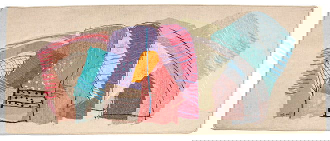 Calman Shemi (Israeli, B. 1939) Abstract Tapestry Soft Painting