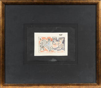 Bela Kadar (Hungarian, 1877-1956) Composition, Signed Gouache on Paper