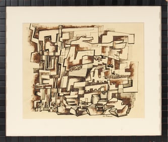 Louis Wolchonok (American, 1898-1973) Abstract, Ink on Paper