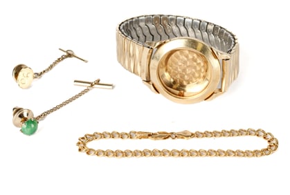 Group of Yellow Gold Jewelry Items