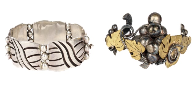Two Statement Sterling Silver Bracelets Incl. Taxco