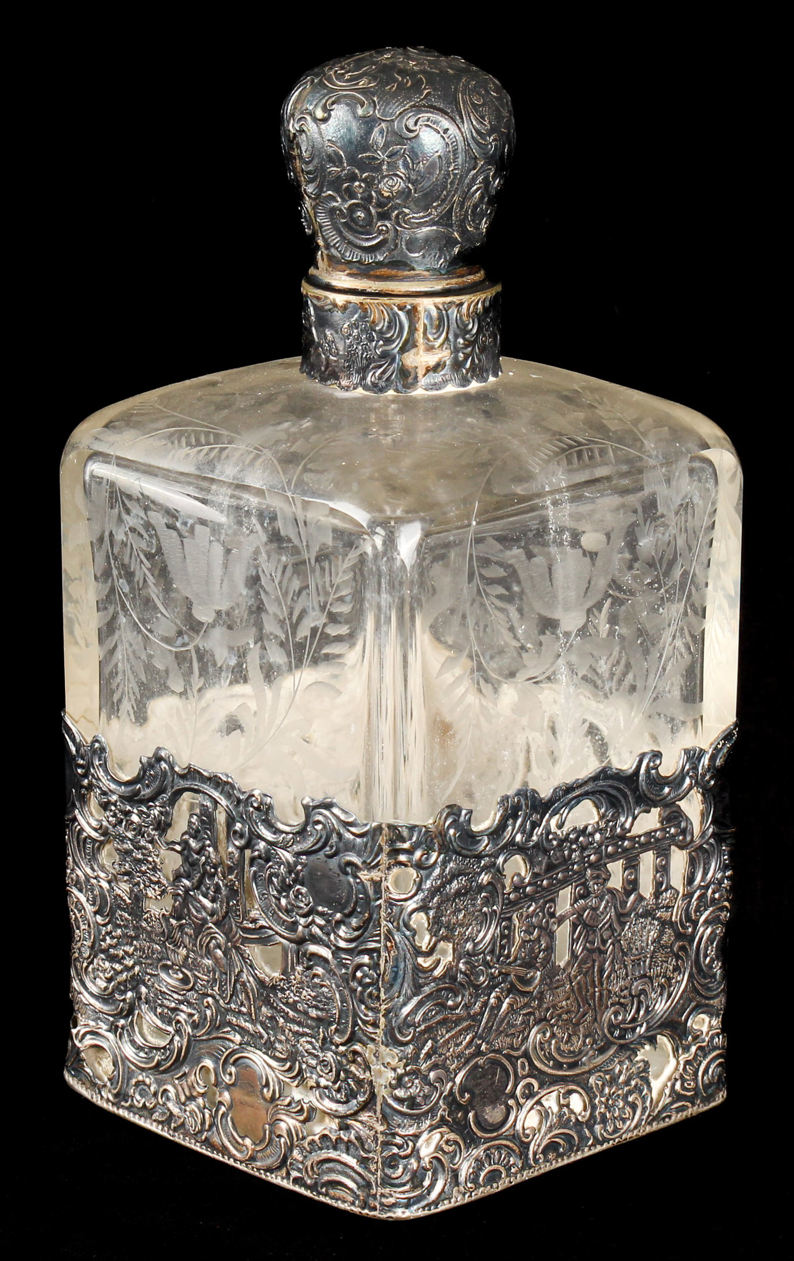 German Hanau Sterling Silver & Etched Glass Decanter (1 of 10)