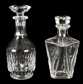 Baccarat Crystal Martell & Canterbury Decanters
