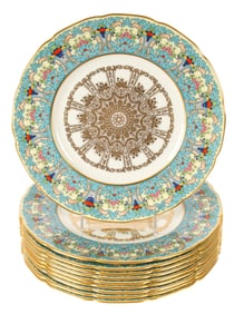 Ten Lenox Gilt & Enamel Decorated Cabinet Plates