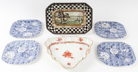 Estate Ceramics Incl. MacKenzie-Childs, Herend, Tiffany