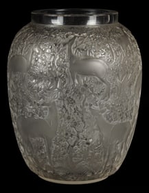 Lalique Crystal Biches Vase