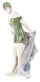 Rudolf Marcuse for Rosenthal Porcelain "In the Wind" Lady Bather Figurine