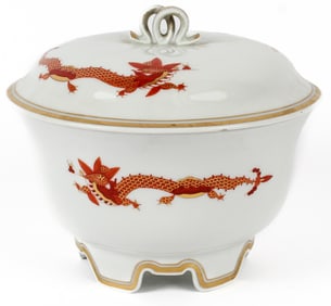 Meissen Porcelain Ming Dragon Serving Bowl