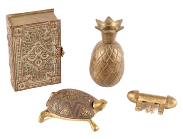 Group of Three Brass Trinket Boxes
