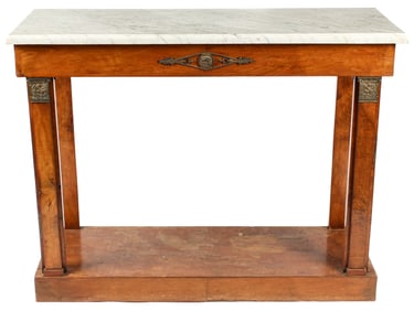French Empire Marble Top Console Table, 19th Century