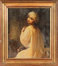 After Guido Reni (Italian, 1575-1642) Italian School Portrait of a Young Woman, Oil on Canvas