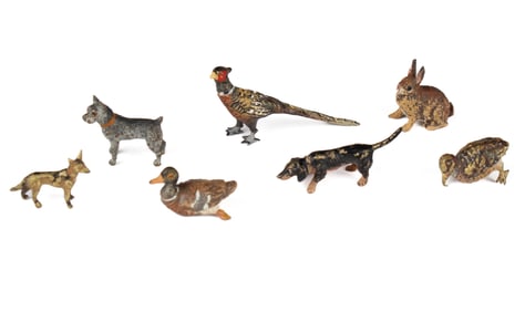 Group of Seven Austrian Cold-Painted Miniature Animals