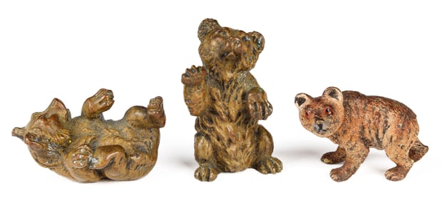 Group of Three Austrain Cold-Painted Miniature Bears